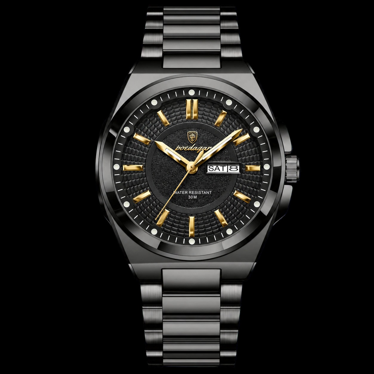 Montre POEDAGAR 896 Noir en studio